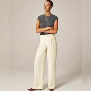 J. Crew Cream Wide-Leg Trousers